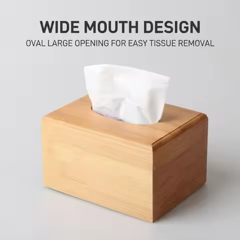 Bamboo Tissue Box Modern Minimalist Design Tissue Box Holder Household Tissue Case For Hotel Restaur
