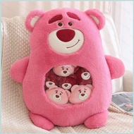 gre9 7in1 Lotso Plush Dolls Gift For Girls Throw Pillow with 6 Strawberry Bear Dolls Cushion Stuffed