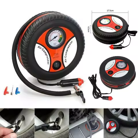 Mini Portable Car Air Compressor Car Tire Inflation Pump 260PSI 12V Auto Pump Electric Tire Inflator