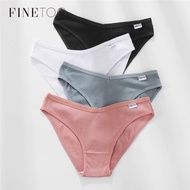 FINETOO Women's Underwear M-4XL Sexy V Waist Briefs Girls Low-Rise Soft Panty Women Underpants Femal