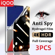 3Pcs Hydrogel Soft Film For iQOO 15 13 12 11 11s 10 9T Pro Matte and Anti Spy Privacy Screen Protect