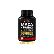 MACA + PANAX GINSENG - Energy Booster for Men - Supports Immune Health Improves Focus and Muscle Rec