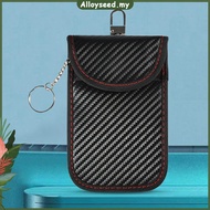 ✥Alloyseed✥【High Quality】 2Pcs Car Key Signal Blocker Case Carbon Fiber Keyless RFID Blocking Bag Ca