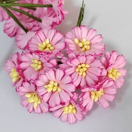 [10 Flowers/Pink PI6] Artificial Made From Paper Daisy Size 25 Mm DS250PI6