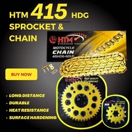 HTM 415HDG-96L EX5 DREAM WAVE100 EX5 CLASS C70 GBO 415 SPROCKET SET GOLD CHAIN YTZ5S YTZ5 YB4 YB5L