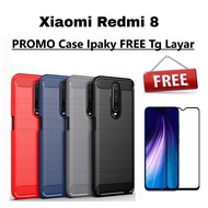 PAKET 2 IN 1 Case Redmi 8/Redmi 8A/Redmi 8A Dual/Redmi 8A Pro/Softcase Carbon Ipaky FREE TG Layar 9D