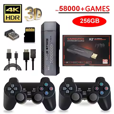 X2 Plus 256G 50000 Game GD10 Pro 4K Game Player 3D HD Retro Video Game Console Wireless Controller T