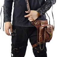 Tas Kaki Kulit Pria Tas Pinggang Kulit Sapi Tas Sabuk Paha Berkendara Sepeda Motor Tas Selempang Bah