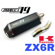 Project79 Exhaust Kawasaki ZX6R Short Slip On Tabung Muffler Stainless Pipe Accessories Motor ZX6 63