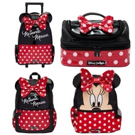 HOT ITEM Smiggle Minnie Mouse Trolley Backpack Lunch Bag Box Drinking Bottle