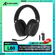 Gaming Headsets ATTACK SHARK L80 180g Ultra-Light Gaming Headset, Plable Microphone, Wired/Bluetooth