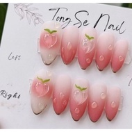 Press ON NAILS PEACH CUTE PINK ORANGE RED CUTE FAKE NAILS FAKE NAILS
