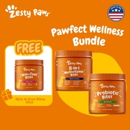 Zesty Paws Pawfect Wellness Bundle (8in1 Multivitamin & Probiotic ) Dog Supplement