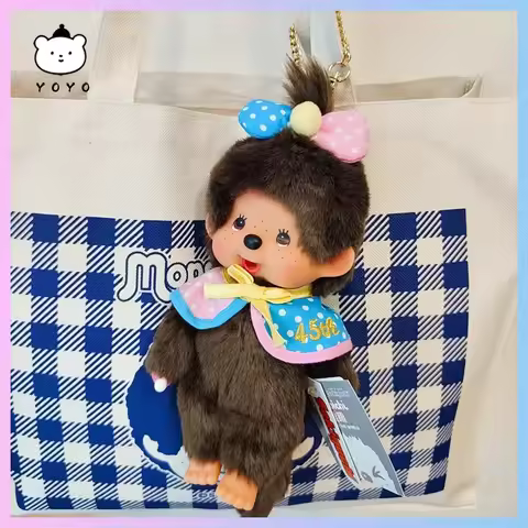New Monchhichi 45th Anniversary Pendant Original Monchhichi Keyring Backpack Charm Mini Monchhichi K