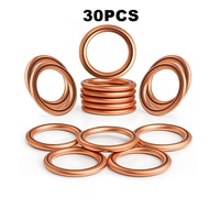 30PCS Washer Copper Crush Engine Oil Drain Plug Gasket 14MM Washer Oil Sump Nut Plug Crush M14 Washe