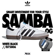 (FREE BONUS CORCKCICLE) Adidas Samba OG White Black B75806 100% (FAKE = FULL REFUND) Original Sneake