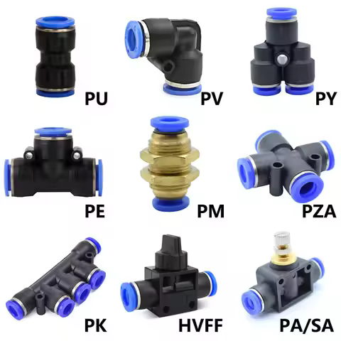 1PC T/Y/L/Straight Type Pneumatic Push In Fittings For Air/Water Hose and Tube Connector 4 to 12mm P