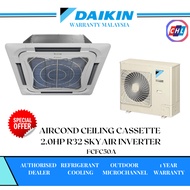 DAIKIN (AUTHORISED DEALER) AIRCOND CEILING CASSETTE 2.0HP R32 SKYAIR INVERTER FCFC50A-DAIKIN WARRANT