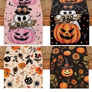 Halloween Party Polyester Table Runner Autumn Pumpkin Tablecloth Restaurant Coffee Table Decoration 