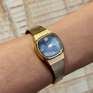 CITIZEN 少見酒桶形金色錶殼 黑色錶盤 羅馬時標 手工錶帶 古董錶
