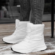 Ready Stock  Ladies Snow Boots Winter Flat Snow Boots Laced-Up Snow Boots Women Waterproof Warm Cott