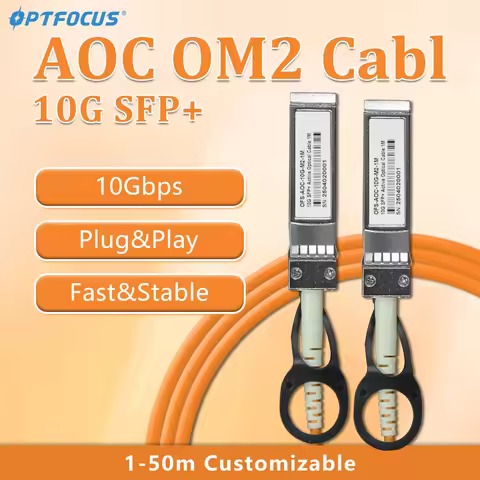 OPTFOCUS 10G SFP+ AOC OM2 Cable LSZH 10Gbps 1m/3m/5m/7m/10m Compatible with Cisco MikroTik Intel Swi