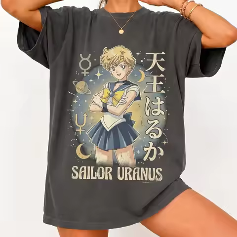 Sailor Uranus Haruka Tenoh Vintage T Shirt, 90s Anime Tee, Retro Anime Streetwear