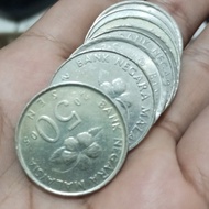 uang asing koin asing kuno 50 sen ringgit malaysia