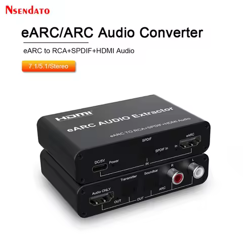 HDMI EARC/ARC Audio Extractor HDMI SPDIF Converter 7.1ch HDMI EARC to RCA SPDIF Splitter Audio Adapt