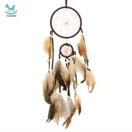 Eachbid 1Pc Indian Dream Catcher with Brown Feathers Wall Hanging Dream Catcher Bedroom Accessories