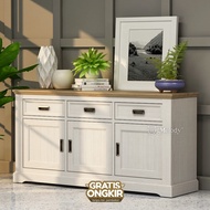 Melody Furniture - Credenza Laci Buffet Serbaguna Xerdan Sideboard NWH - BEAOAK