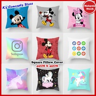 Polyester Square Pillow Cover 45x45cm Sofa Pillow Case Throw Pillow Cover Sarung Bantal