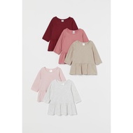 Set of 5 HM US long-sleeved t-shirt dresses, sizes from 9.12m to 2.3y