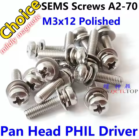 Stainless Steel M3 SEMS screws M3x5 M3x22 M3x25 M3x6 M3x8 M3x10 M3x12 M3x14 M3x16 M3x18 M3x20 M3x30 