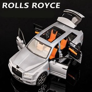 124 Rolls Royce SUV Cullinan ล้อแม็กรถยนต์รุ่น D Iecast ของเล่นยานพาหนะโลหะรถรุ่นเก็บเสียงและแสงเด็กของเล่นของขวัญ