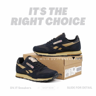 100% BNIB Sepatu Sneakers Kasual Casual Pria-Reebok- Classic Leather Utility Dark Navy Gold 40 - 44