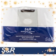 S&R Interleaved Pop Up Tissue with Dispenser 2-Ply 10pcs