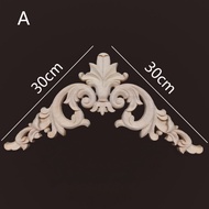 cod Wooden Carved Corner Flower Applique Unpainted Frame for Cabinet Decor Home Wood Corner Joint Wo