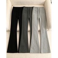 Korean style elastic waist flared casual pants High-waisted stretch slim-fit flared pants Women's wi