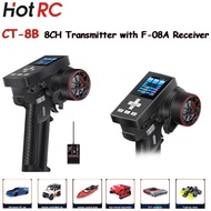 HOTRC CT-8B 8CH RC Transmitter 2.4GHz Radio System Remote Controller CT8B with F-08A Receiver For RC