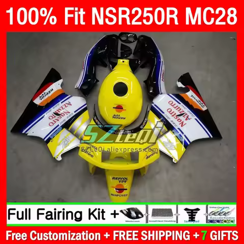 Yellow White OEM Fairing For HONDA NSR250R NSR 250 250R PGM4 209Q1.0 NSR250 R MC28 1994 1995 1996 19