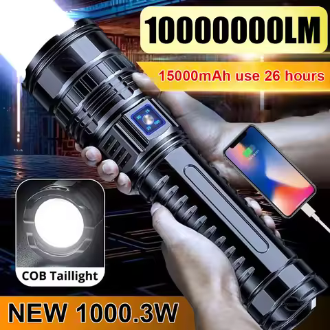 1000000LM Ultra Powerful Torch Lamp Rechargeable Flashlight Emergency Spotlights 5km Most Powerful F