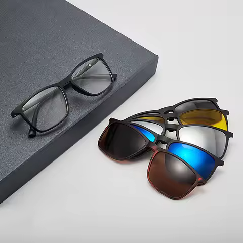 2249A 2 In 1 Polarized Night Vision Optical Magnetic Clip on Sunglasses Frames Clip on Sun Glasses F