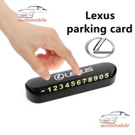 Lexus Car Parking Number Plate Is250 CT200h ES250 GS250 IS250 LX570 LX450d NX200t Alloy Solid Wood High-temperature Resistant Parking Number Card Luminous Temporary Parking Card