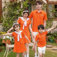 Fashion Polo Family Dress Men Shirt Boy tshirt Women Girl Mini Dress Family Mathing Outfits T-shirt Family Set Tees Plus Size