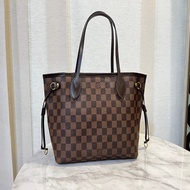 LV 咖格金釦Neverfull PM 手提肩背托特包