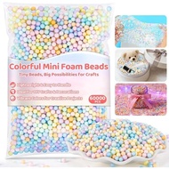 60000 Keping Manik Mini Berwarna-warni 4-6mm untuk Slime, Pengisi Bola, Seni Pembungkusan Kecil, Bek