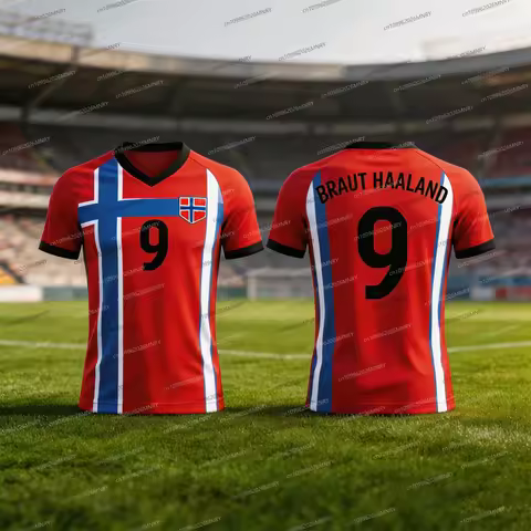 25/26 Norway Jersey HAALAND Summer Men Jersey Sports Training Uniforms Jersey Breathable Quick Dryin