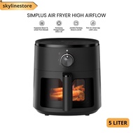 Simplus Air Fryer 5L Large Capacity Low Power 500W 10 Preset Menus Non-Stick Coating Food Grade