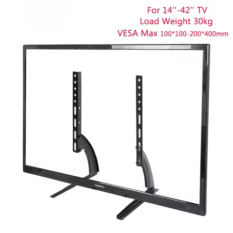 TV Stand Mount Height Adjustable TV Base Tabletop for 14 to 43 inch Plasma LCD LED Screen TVs Stand 